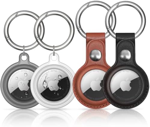 מחזיק מפתחות של תג אוויר של MOLOVA למחזיק Apple Tags, [2 חבילה] מכסה גשרי עריכה של תגי עריכה מעור מגן עם מחזיק תגי